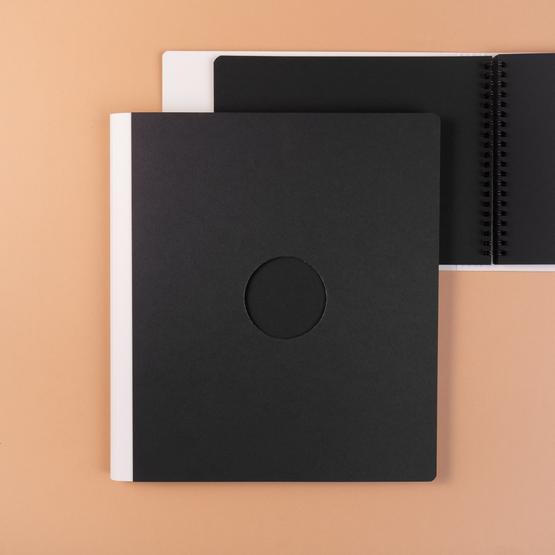 Album Photo DIY Format A4 - 80 Pages Noires - Papier Kraft 250g/m² - Reliure Spirale - Personnalisable Scrapbooking